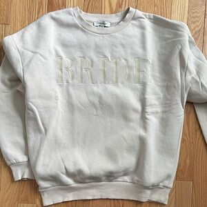 Francesca's Collections Cream Bride Crew Neck